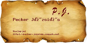 Pecker Józsiás névjegykártya